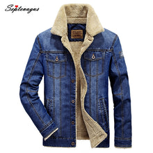 Load image into Gallery viewer, 2019 Afs Jeep Brand Thick Warm Winter Fleece Jackets for Men Denim Jacket Fashion Mens Jeans Jacket Outwear;veste en jean homme