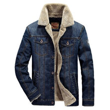 Load image into Gallery viewer, 2019 Afs Jeep Brand Thick Warm Winter Fleece Jackets for Men Denim Jacket Fashion Mens Jeans Jacket Outwear;veste en jean homme